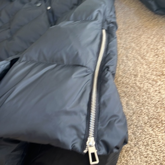 New! Zara basic navy puffer zippered and buttoned snow hoodie jacket. - Picture 9 of 15